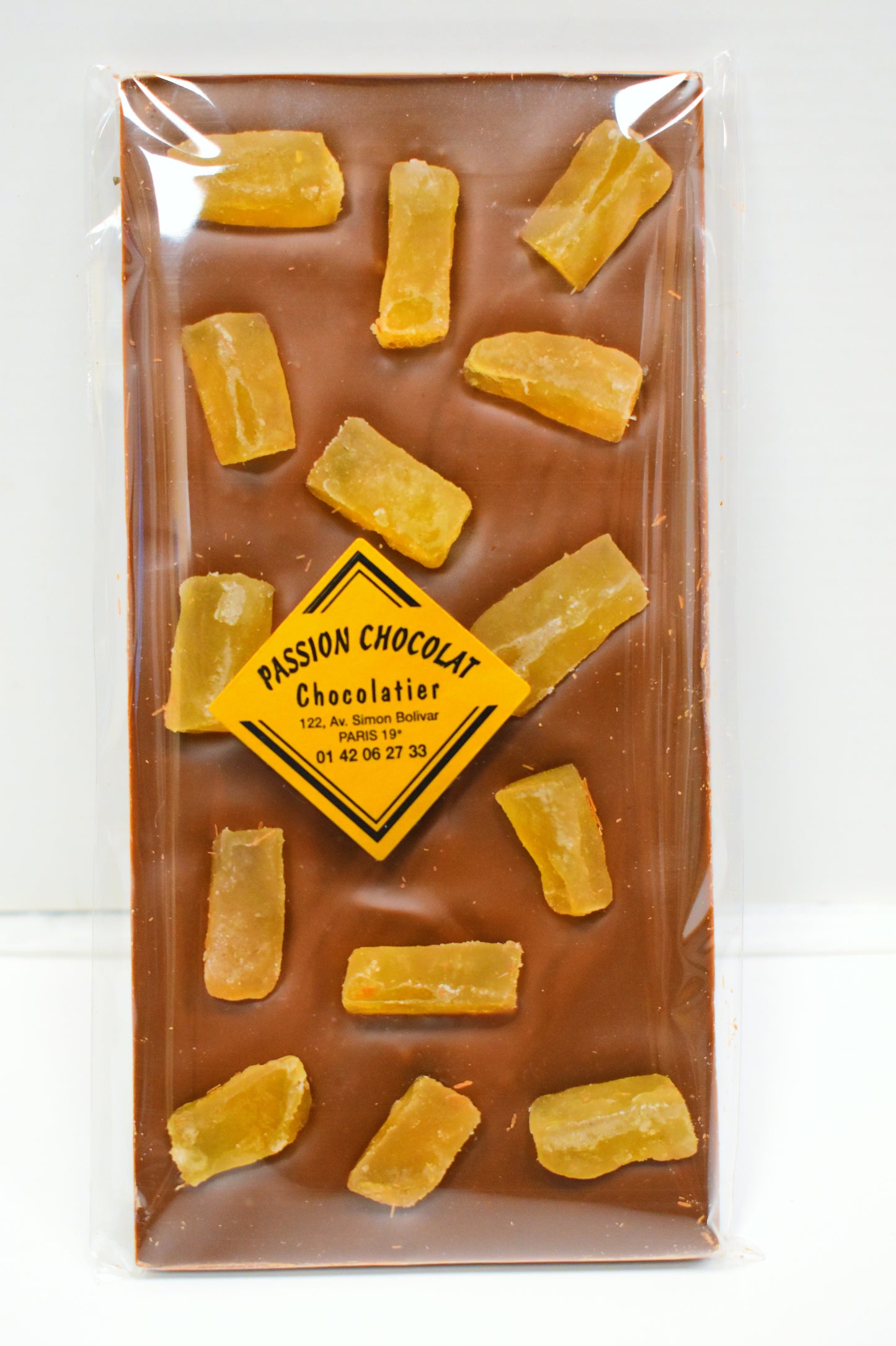 Tablette de chocolat au lait (morceaux de gingembre)