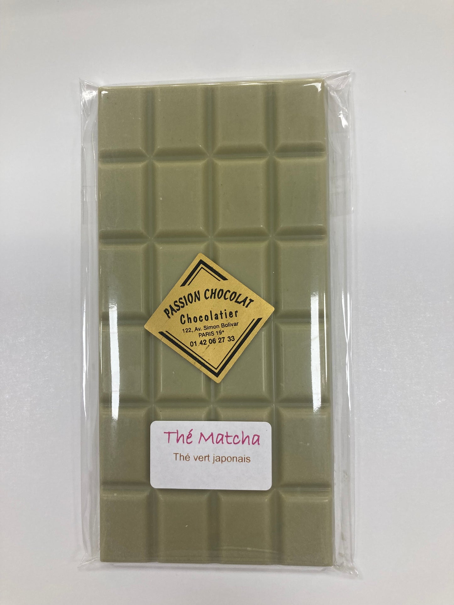 Tablette de chocolat blanc au thé Matcha