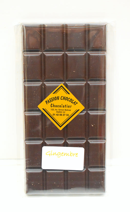 Tablette de chocolat noir au gingembre